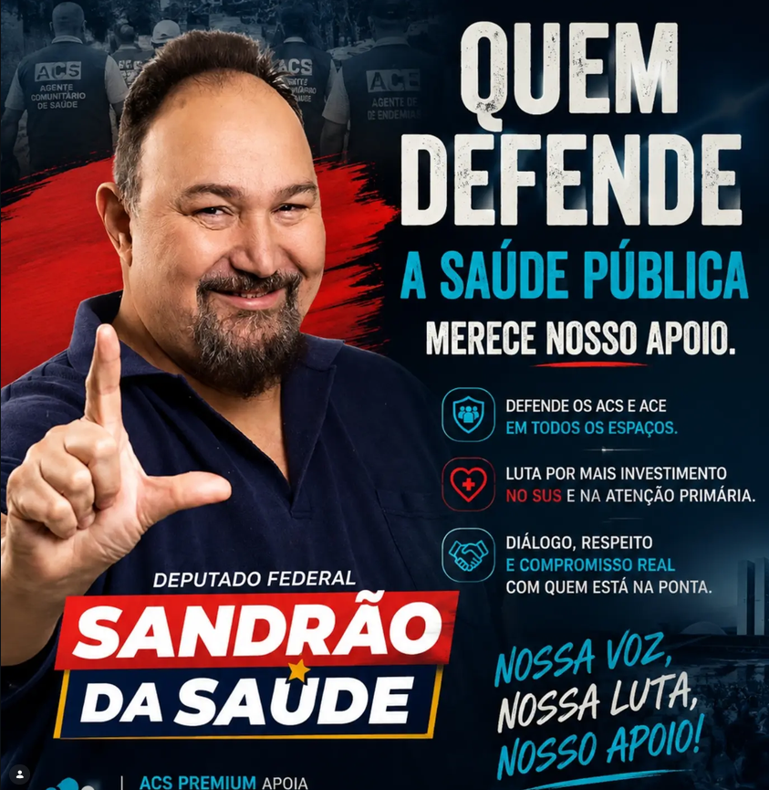 Peça de campanha: quem defende a saúde pública merece nosso apoio